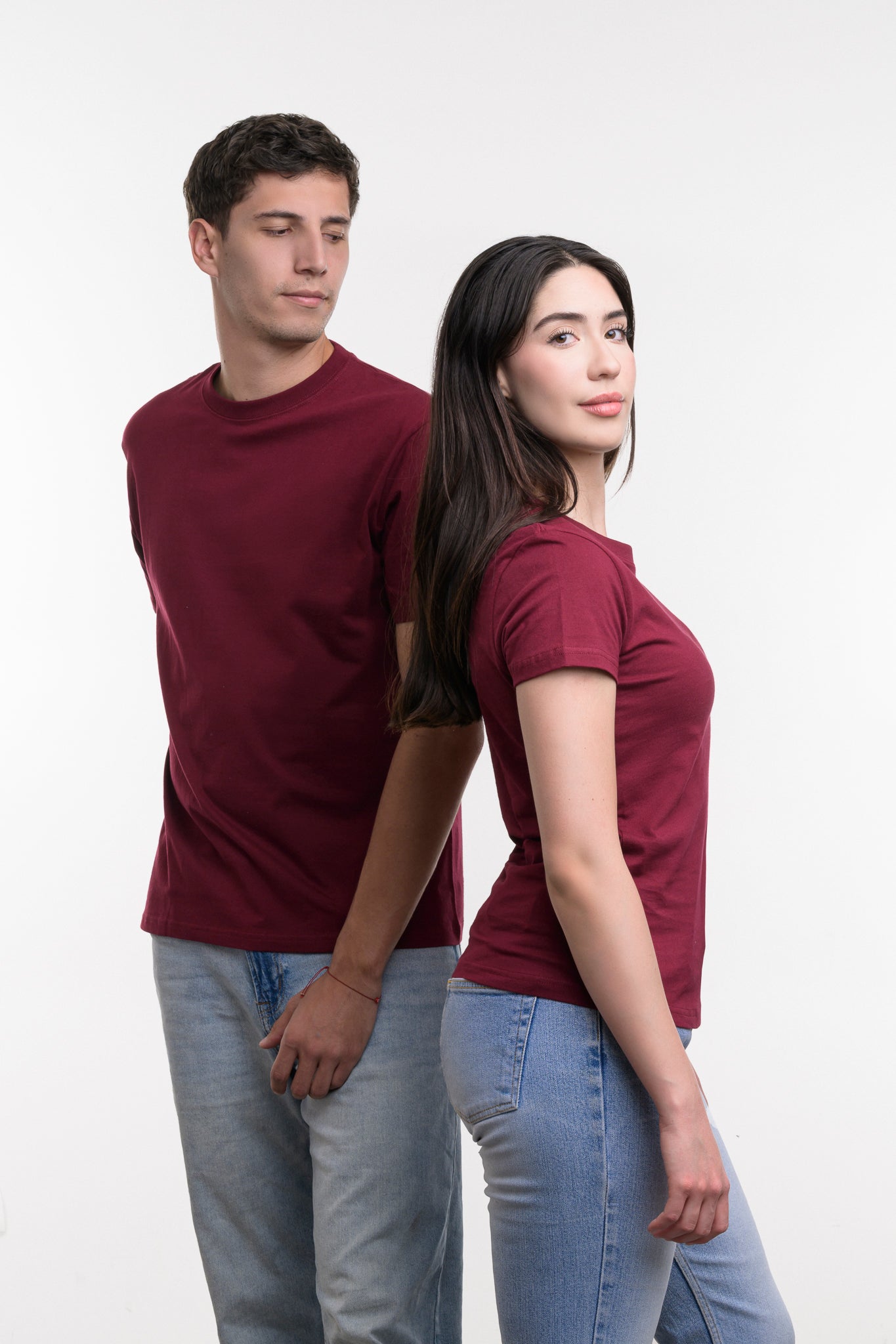 Camiseta de Algodon Deluxe Dama Tinto