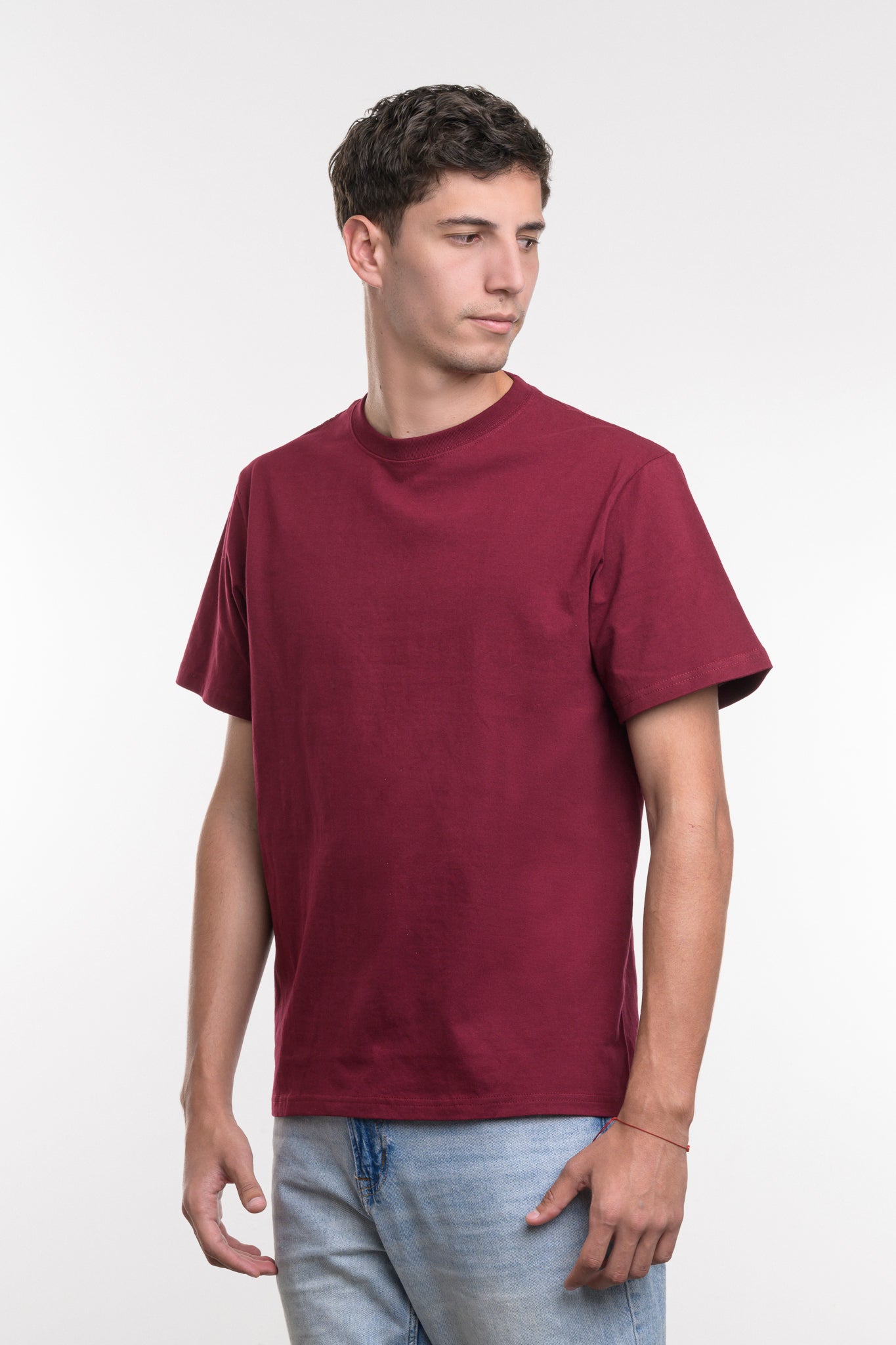 Camiseta de Algodon Deluxe Caballero Tinto