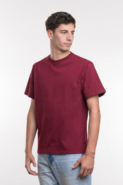 Camiseta de Algodon Deluxe Caballero Tinto