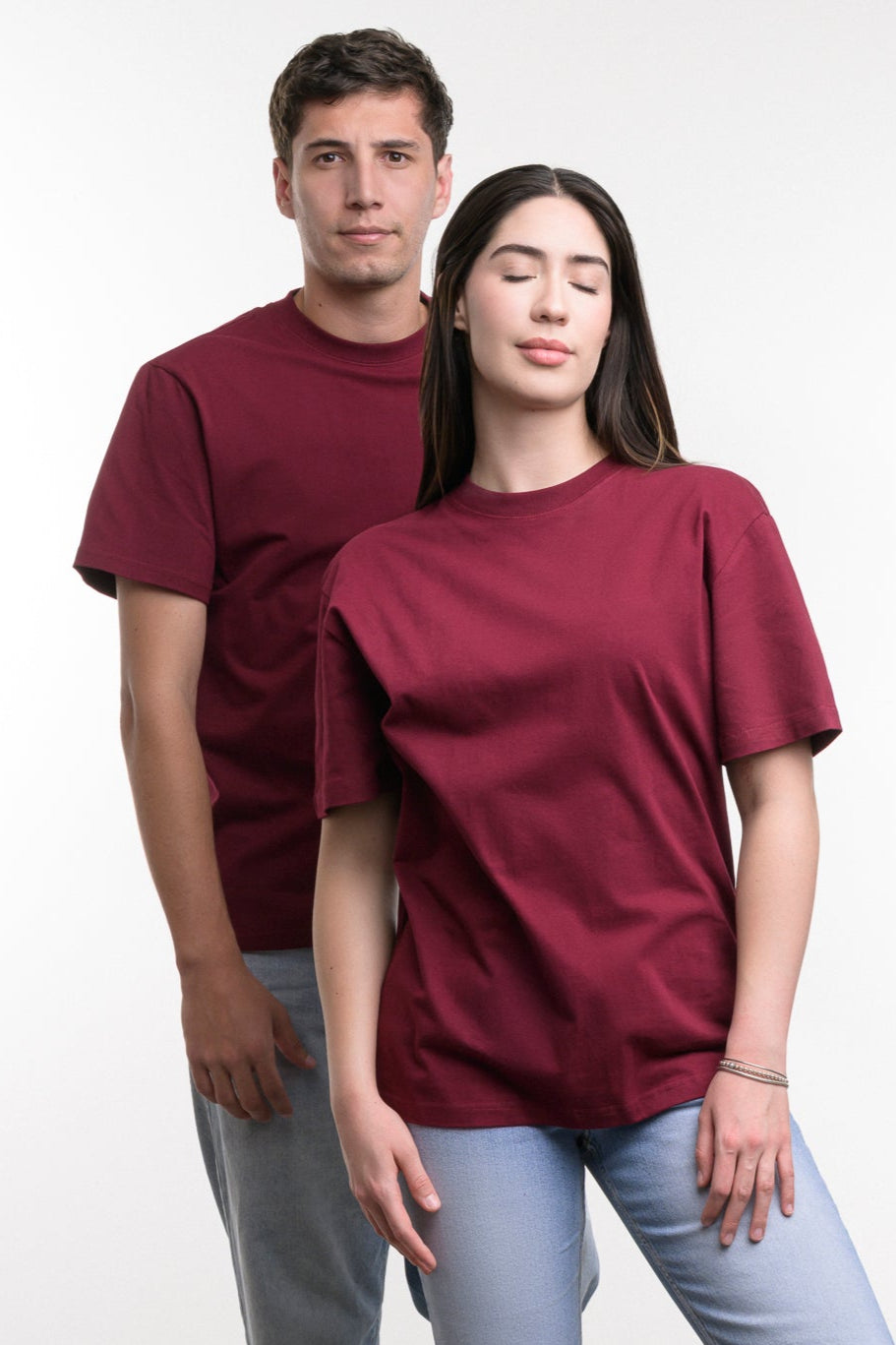 Camiseta de Algodon Deluxe Caballero Tinto