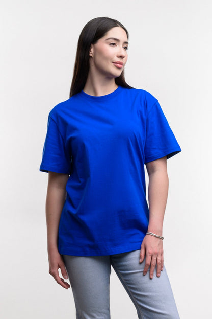 Camiseta de Algodon Deluxe Dama Azul Rey