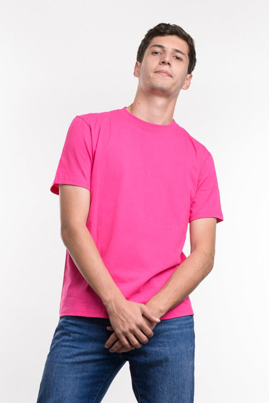 Camiseta de Algodon Deluxe Caballero Rosa