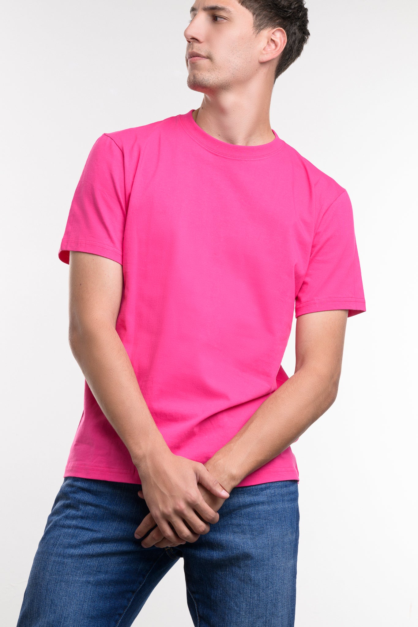 Camiseta de Algodon Deluxe Caballero Rosa