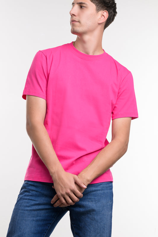 Camiseta de Algodon Deluxe Caballero Rosa