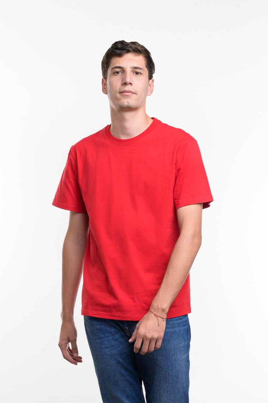 Camiseta de Algodon Deluxe Caballero Rojo