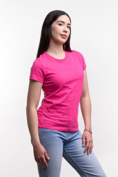 Camiseta de Algodon Deluxe Dama Rosa