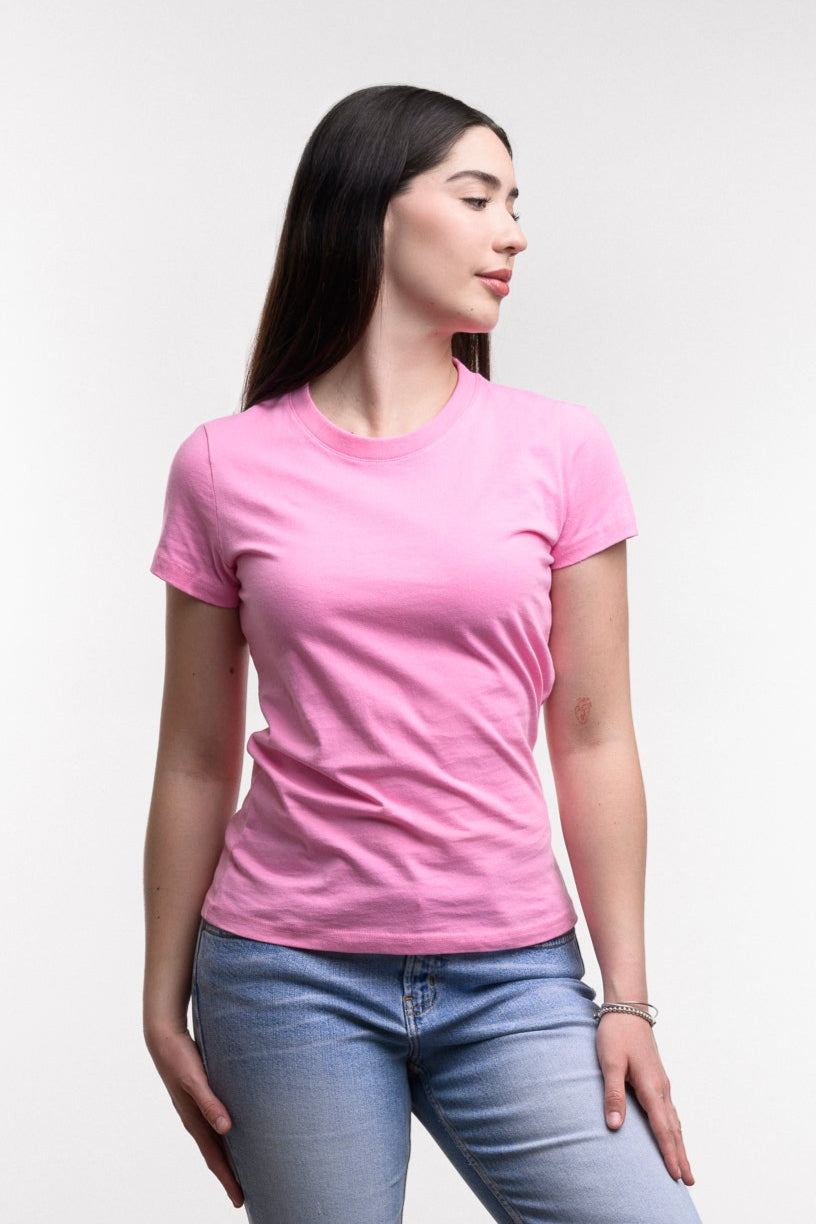 Camiseta de Algodon Deluxe Dama Rosa Bajo