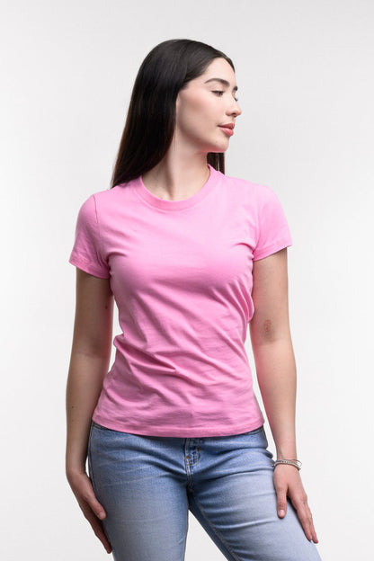 Camiseta de Algodon Deluxe Dama Rosa Bajo