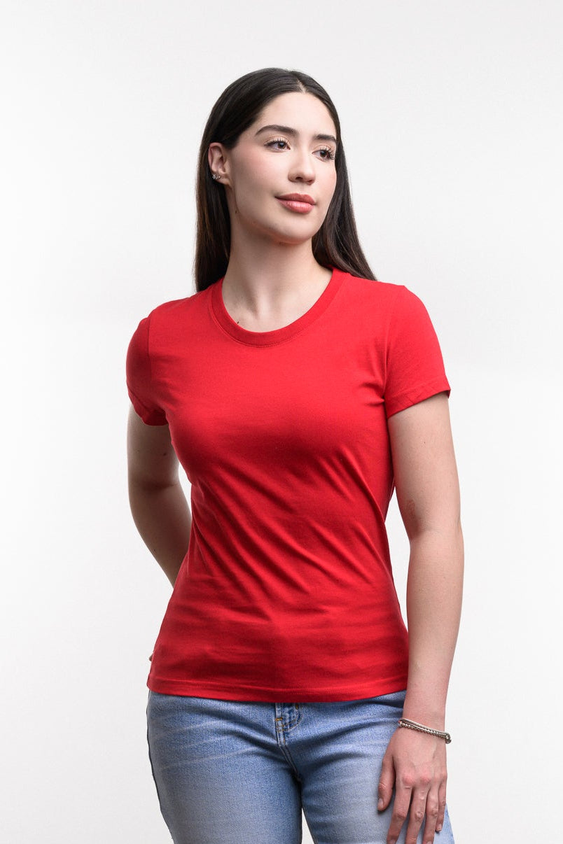 Camiseta de Algodon Deluxe Dama Roja