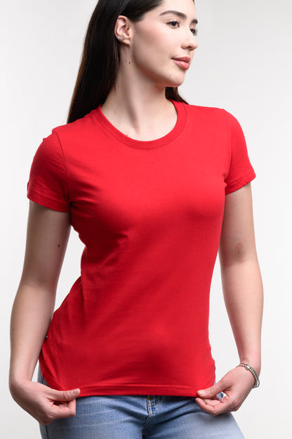 Camiseta de Algodon Deluxe Dama Roja